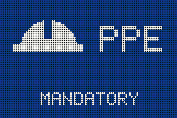 LED display: PPE reminder pictogram