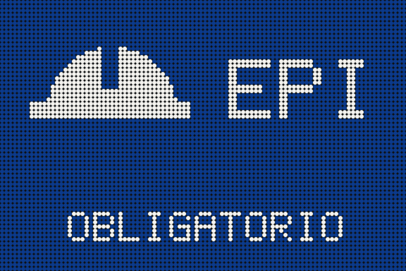 Panel LED: pictograma de recordatorio del uso de EPI