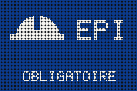 Afficheur LED : pictogramme de rappel du port des EPI